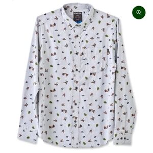 KAVU Men's Juan Button Down Long Sleeve Shirt Sasquatch Camp Bigfoot